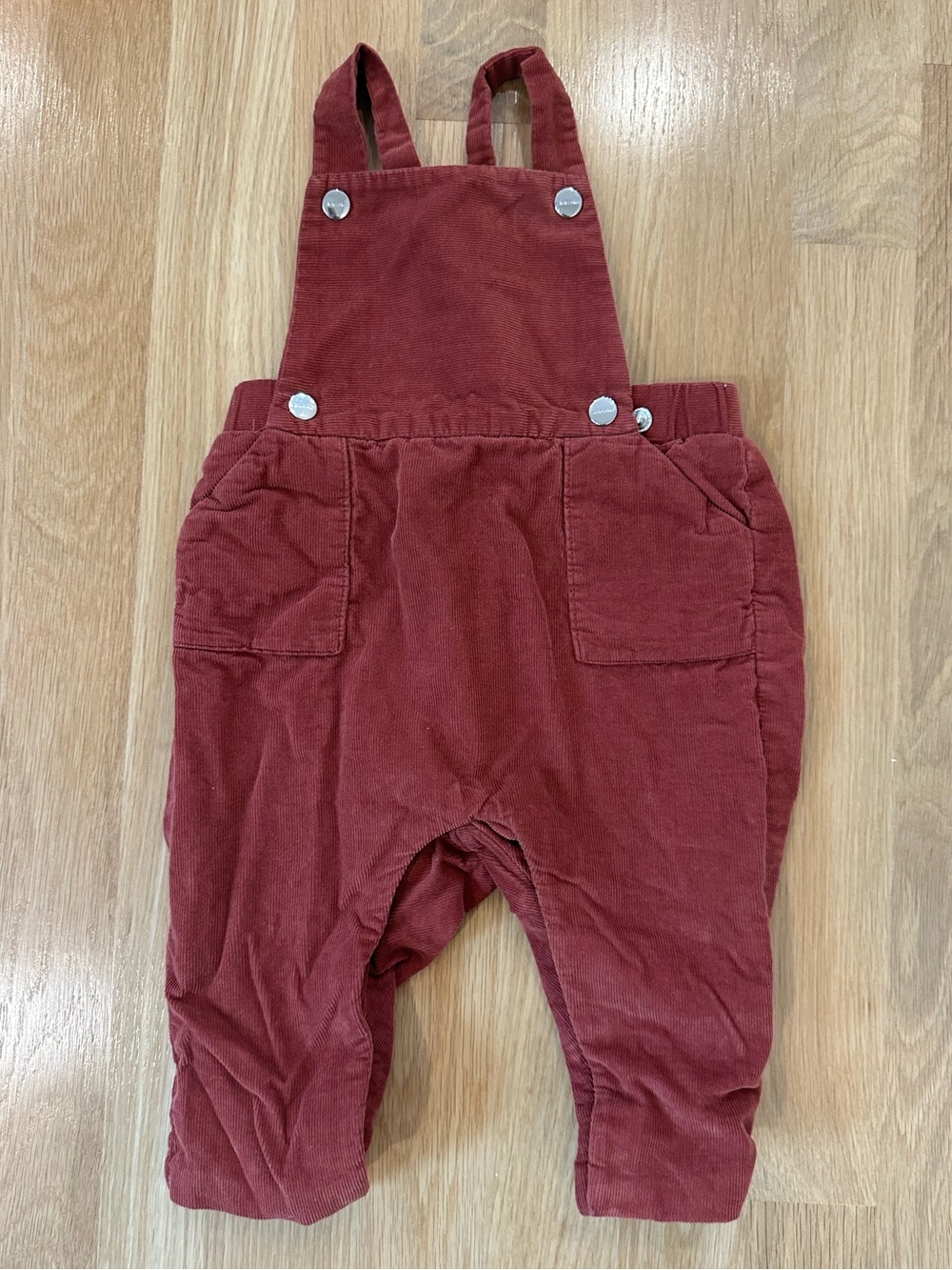 Jacardi Paris Baby Rust Red Corduroy Overalls, 6 Months